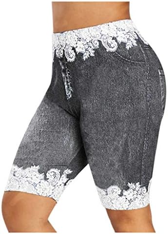 Ženske aktivne biciklističke kratke hlače za dizanje guzice za kontrolu trbuha atletskih kratkih kratkih hlača cvjetni tiskani udoban