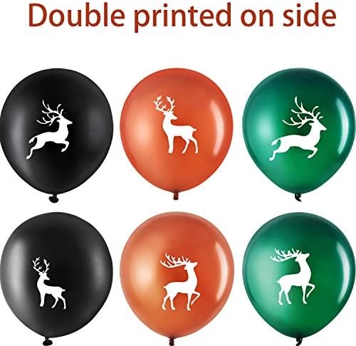 Elk Buck Deer Party Baloons Set, uključuje 48 komada balona jelena od jelena od lateksa i 2 roleta crni bend za Deer Party Favor Opsles