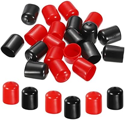 10pcs 19mm gumene završne kapice asortiman vinilnih navojnih navoja okrugli PVC vakuumski čepovi za cijev s vijčanim vijkom, Crna crvena