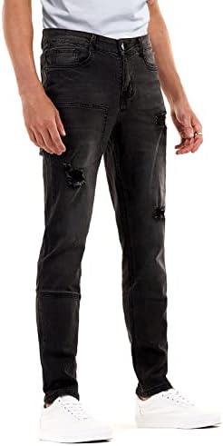 Muški klasični Slim fit traperice za muškarce Skinny Flex traper hlače rastrgani dizajner