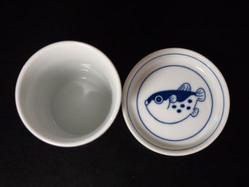 Naminori jiki japanski porculan Fuguhire-Globefish fin- sake Cup