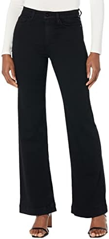 Ženske hlače visoke visine 32 visoke nogavice širokih nogavica u crnoj boji