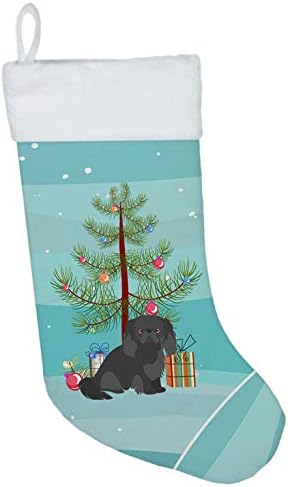 Caroline's blaga ck3505cs pekinse božićno drvce božićna čarapa, kamin viseće čarape božićna sezona zabava dekor obiteljski odmor ukrasi,
