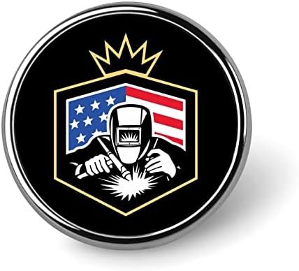 Zavarivanje američke zastave zavarivača Mala okrugla gumba značka Personalizirana metalni krug značke umjetničke zanate