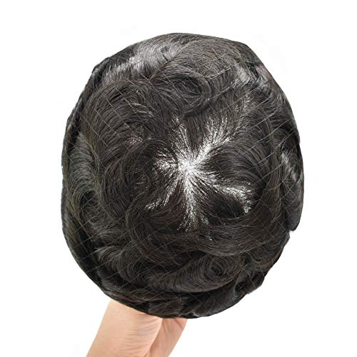 Kompletna Francuska čipkasta Muška perika chignon zamjena ljudske kose izbijeljeni čvorovi Švicarske čipkaste perike za muškarce kompletan
