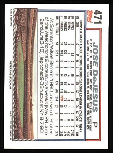 1992. Topps 471 Jose Dejesus Philadelphia Phillies NM/MT Phillies