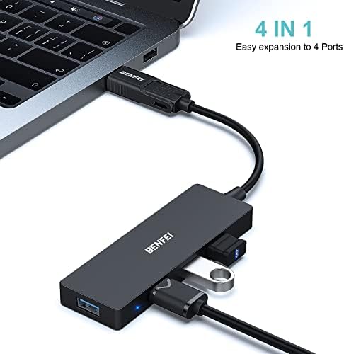 Hub BENFEI USB 3.0, USB hub-C, hub 2-u-1 USB Type-A / Type-C sa 4 USB 3.0 kompatibilan s MacBook, Mac Pro, Mac Mini, iMac, Surface