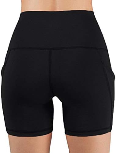 Manhong Lady Solid Plus Veličina joga hlača Stretch Pocket joga kratke hlače s visokim strukom Underpants Fitness Hip trčanje joga