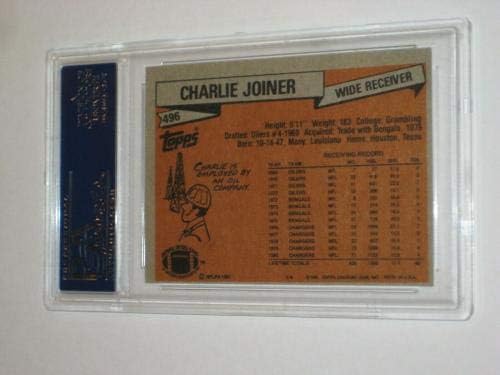 Charlie Joiner potpisan iz 1981. Topps kartice 496 PSA Certified - NFL Autografirani nogometni kartice