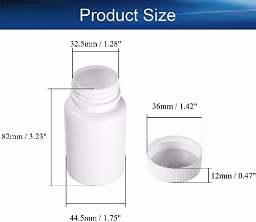 Bettomshin 50pcs široke boce s reagensom za usta, 80 g plastična boca za brtvljenje, laboratorij za uzorak laboratorija cilindra s