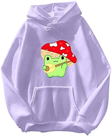 Kuileya dukserica za ženske kapuljače ženske slatke žabe dukserice kawaii gljiva kapuljača za tinejdžerke za odjeću za odjeću