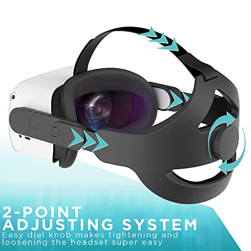 Grupni vertikalni remen za glavu VR - podesive trake kompatibilne s Oculus Quest 2-2 -točkom sustavom s gumbom za biranje, udobnim