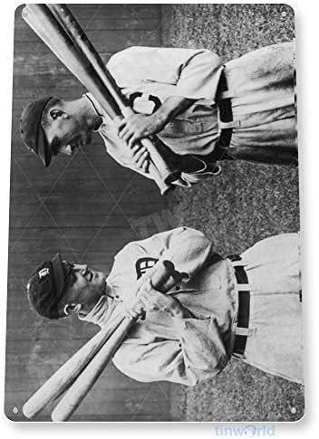 Tinworld Tin Sign Ty Cobb, bez cipela Joe Jackson Povijesna bejzbolska fotografija Metal Sign Decor A661