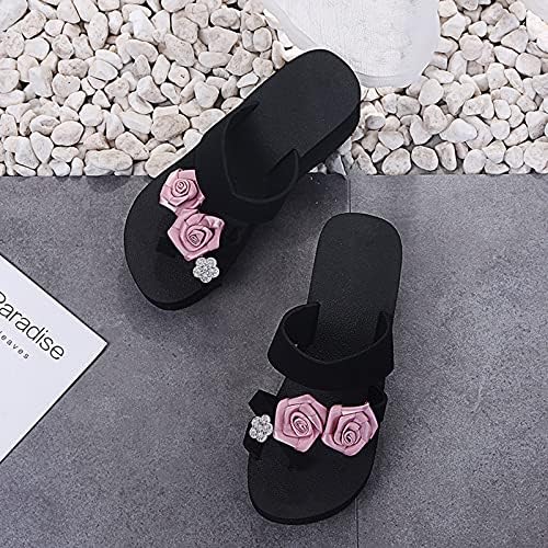 Ženska platforma za kline sandale Summer casual papuče cvjetni prsten nožni prhci flaps plaža bazeni Slipovi za odmor cipele