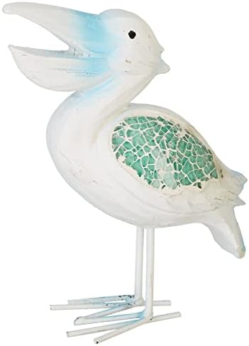 Obalna kućna mozaična smola koja stoji pelikanska figurica bijela/plava