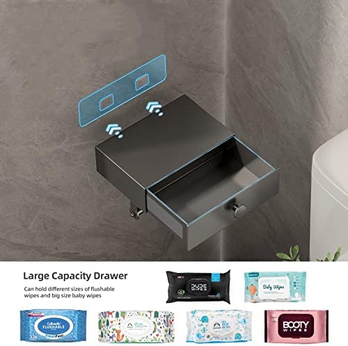 Sofinny držač toaletnog papira s policom i skladištenje ， Toaletni papir Dizajnitor AdhSeive WC -a držač maramica za rol za toalet