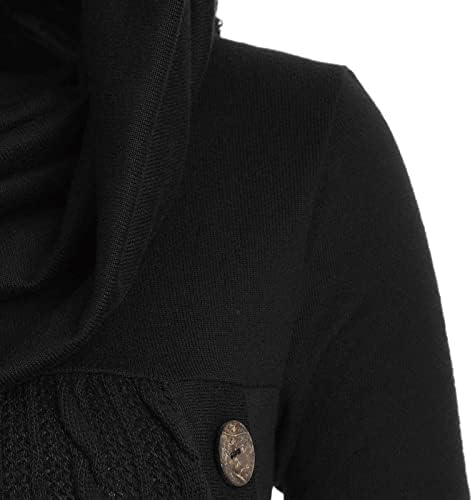 Košulje dugih rukava za žene patchwork dolje asimetrični džemper vrhovi casual s kapuljačom nepravilni pleteni pulover