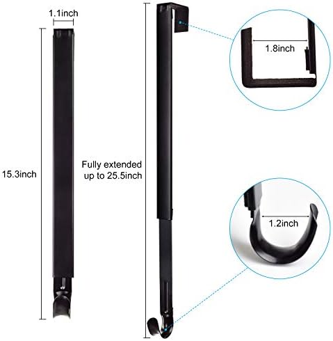 Lvydec 2 pakiranje podesiva vješalica za vijenac - preko viseća na vratima na vrata, 15,3 -25,5 Podesiva dužina za vrata za veliki