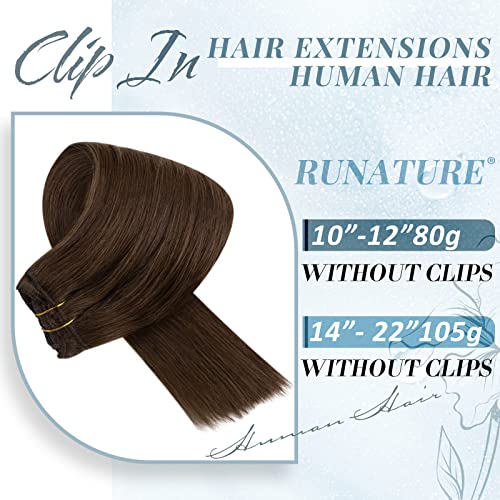 Kupite zajedno i uštedite više: 4 prirodna kosa za ekstenzije u srednje smeđoj boji od 16 inča 80 g i smeđa kopča za ekstenzije od