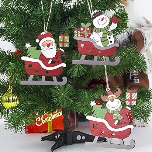 Ruio božićna staklena kuglica božićna ukrasi božićna saonica privjesak kreativni crtani jelen božićno drvce privjesak obojeni privjesak