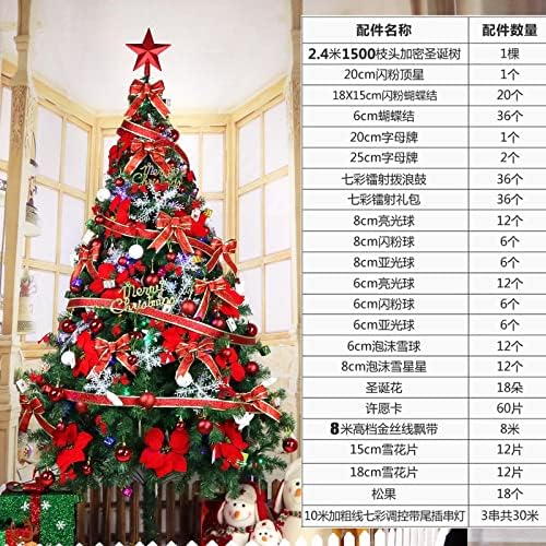 NC paket božićnog drvca 1,2/1,5/1,8/1,8m Home šifrirani sjaj veliki božićno drvce set 2,4m Veliki vanjski luksuzni paket crvenog božićnog