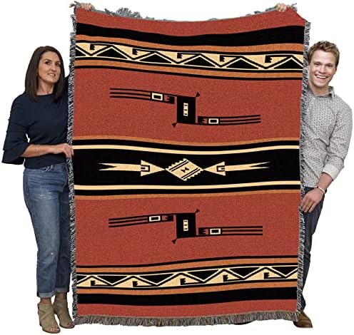 Čista tkalci mesquite dekala za zemlju - jugozapadni Indijanci nadahnuti - poklon tapiserija bacanje tkanog od pamuka - napravljeno
