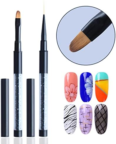 Tbgfpo mat crni akrilni četkica za nokte art slikanje olovke uv gel poljski rinestonski kristalni akrilni alati za crtanje noktiju