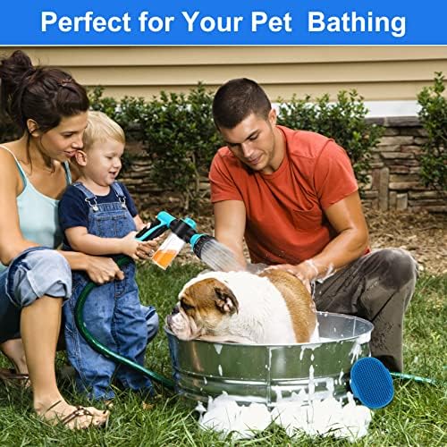 6 komada set za kupanje kućnih ljubimaca uključuje raspršivač mlaznice sa sapunom mlaznice s konektorima i gumenim četkom za pse, pseće