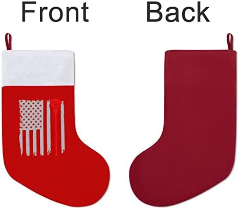 Merican zastave lacrosse božićne čarape crveni baršun s bijelim bombonskim vrećicama božićni ukrasi i obiteljska zabava