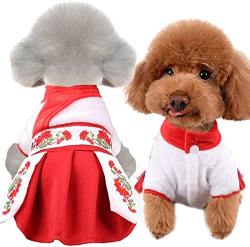 Lepsjgc kineska novogodišnja odjeća za pse zimske pseće haljine mačka štenad za kućne ljubimce odijelo