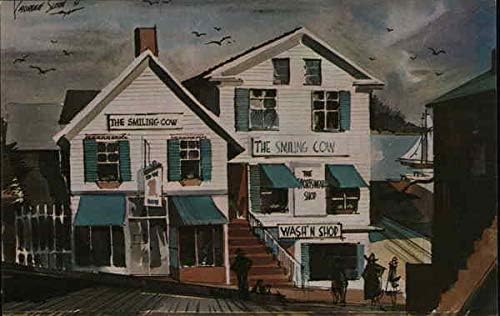 Nasmiješena krava luka Boothbay, Maine Me Original Vintage razglednica