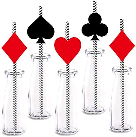 Dekor od slame za kasino u Las Vegasu 24 paketa pribora za poker zabave, papirnate ukrasne slamke