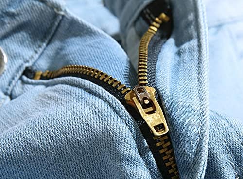 Ležerne ljetne traper kratke hlače za muškarce srednjeg struka Jean teretni kratke hlače s džepovima isprane ravnomjerne kratke traperice