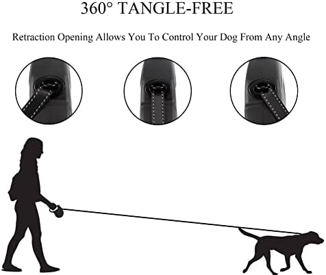 Povoziv pse, uvlačenje u povlačenju za pse s antikliznim ručicom, pseći povodac uvlači se jaka najlonska traka od 16 ft, bez kočnica,