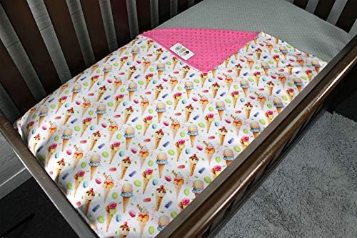 Top Tots Baby pokrivač - plutajući konusi sladoleda s vrućim ružičastim minky točkama