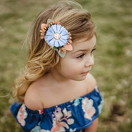 Cvjetne kopče za kosu za djevojčice, 6pcs Pribor za kosu s cvjetnim lukom za malu djecu Pokloni za tinejdžerice