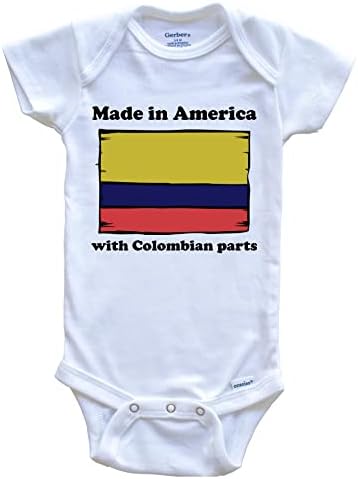 Napravljeno u Americi s kolumbijskim dijelovima smiješna kolumbijaska zastava jedan komad dječje bodiceit