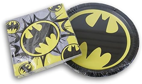 Designware Bat Hero logotip za zabavu - tanjuri za večeru i salvete