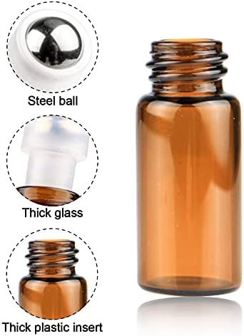 Wresty 25 pcs Etericne ulja staklene boce s valjkama Mini sitne punjenja prazna aromaterapija parfem tekući jantarno staklo kolut na