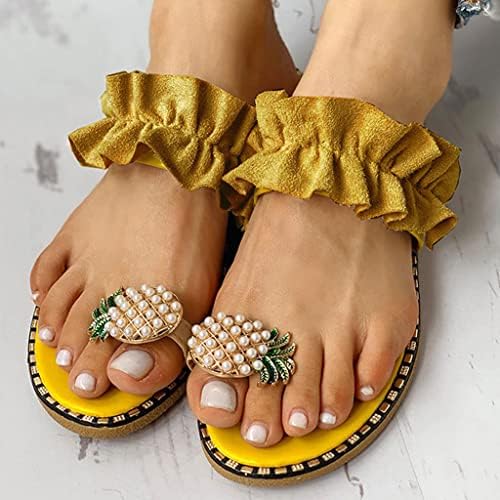 Ženske papuče kuća za žene djevojke biser ravni bohemski stil ležerne sandale papuče plaže cipele žene ljetne sandale ravne sandale