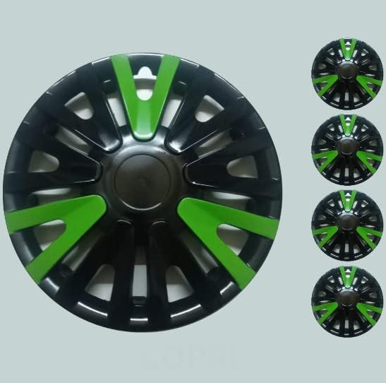 Copri set od 4 kotača s 13-inčnim crno-zelenim hubcap snimkom odgovara Hyundai