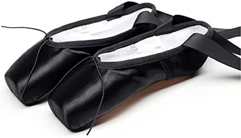 Ukkd saten balet pointe cipele crne dame Profesionalne baletne cipele djevojke žene balerine baletne ples nose