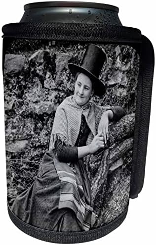 3Drose Vintage Magic Lantern Slide Welsh Girl Tradicionalna. - Omota za hladnjak za hladnjak