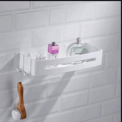 XJJZS Polica za kupaonicu s kukima Organizator za tuširanje Kuhinjsko stalak ljepilo bez bušenja nehrđajućeg čelika