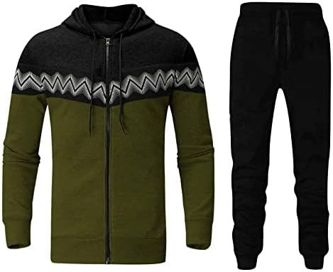 Muška dvodijelna set set jakna hlača odijelo prugaste šavove na patentnim zatvaračima džemper s kapuljačama s kapuljačom Sport hlača