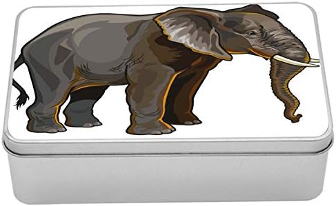 AMBESONNE Animal Cin Box, bočni prikaz taupe tonovi egzotična Savannah stvorenje Digitalna ilustracija Jednostavni dizajn ispis, prijenosni