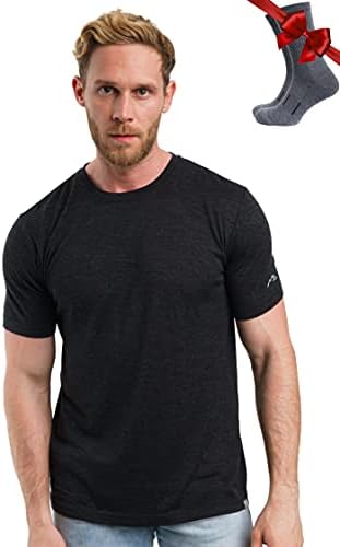 Merino.muška majica od tehnološke merino vune-lagana Donja košulja od organske merino vune + vunene čarape za planinarenje
