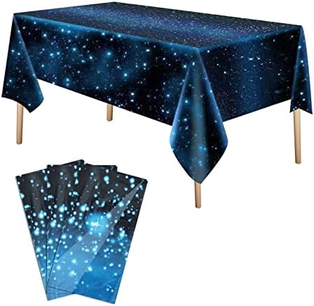 Chris.1 svemirski stolnjak od 3 komada, poklopac stola zvjezdana noć, Vodootporni plastični stolnjak galaksija, tematski pribor za