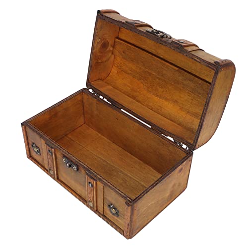 Drvena kutija, skladištenje debla elegantna vintage stil memorijska kutija kompaktna prijenosna kutija za skladištenje nakita ukrasni