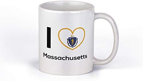 Volim Massachusetts šalica za kavu | Državni ponos Kup | Sjajna ideja za poklon | Šalica kave od 11 unci | CM1142